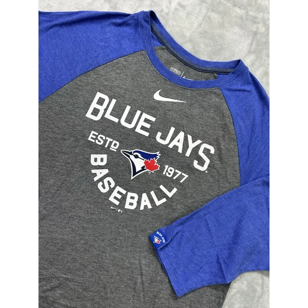 Toronto Blue Jays Nike Tee Mens Size Med Blue Jersey Sleeve Shirt Baseball MLB